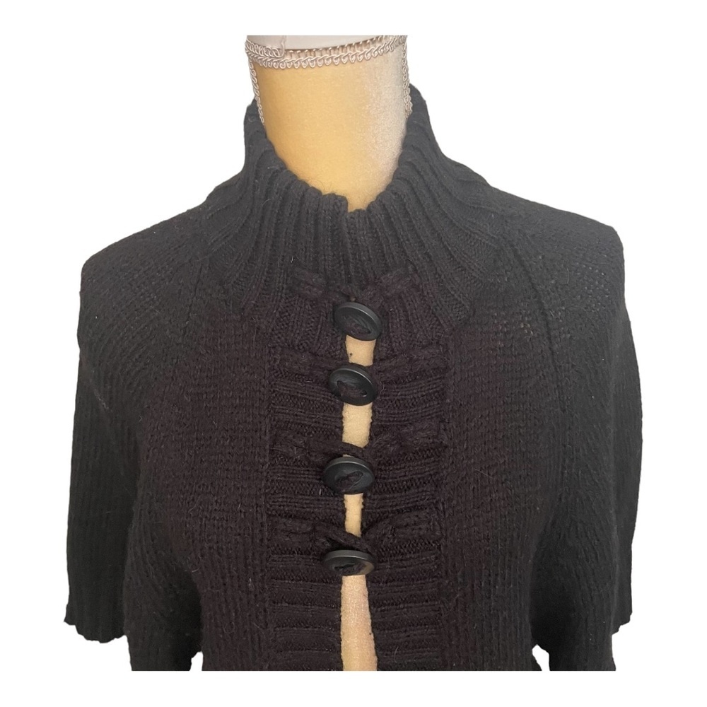 Calvin Klein Black Cardigan with Button Closure High Mock‎ Neck Size Small - Picture 7 of 9